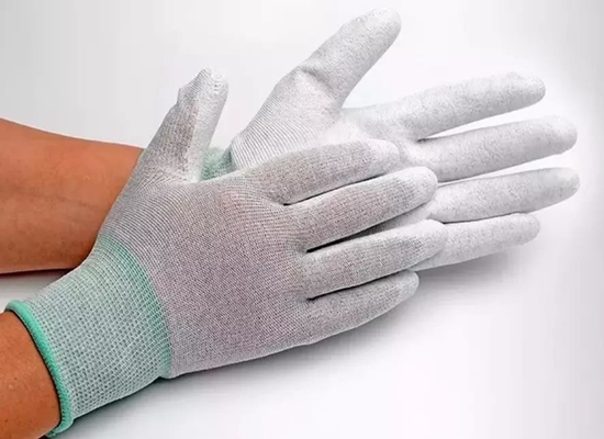 De Vingeresd van de koolstofvezel Pu Met een laag bedekte Antistatische Hoogste Geschikte Handschoenen voor PC-de Bouw