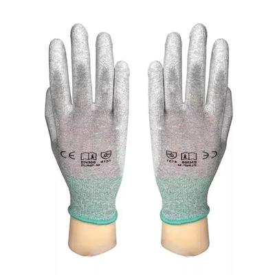 13 de maat breide Gevoerde Pu Met een laag bedekte Handschoenenesd Antistatische van de Vingermensen van de Koolstofvezel de Bouwhandschoenen