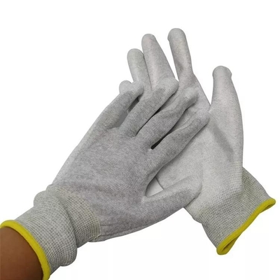 13 de maat breide Gevoerde Pu Met een laag bedekte Handschoenenesd Antistatische van de Vingermensen van de Koolstofvezel de Bouwhandschoenen