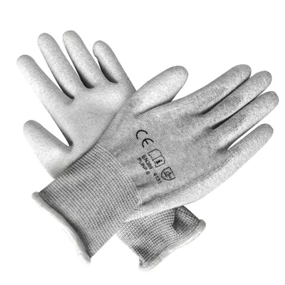 13 de maat breide Gevoerde Pu Met een laag bedekte Handschoenenesd Antistatische van de Vingermensen van de Koolstofvezel de Bouwhandschoenen