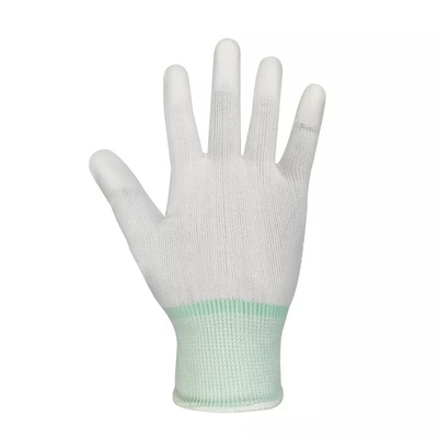13 de Vezelesd van de maatkoolstof de Hand Gloves Antistatische de Vingeresd van Pu Hoogste Geschikte Met een laag bedekte Handschoenen