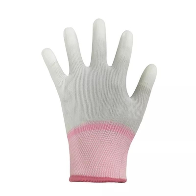 13 de Vezelesd van de maatkoolstof de Hand Gloves Antistatische de Vingeresd van Pu Hoogste Geschikte Met een laag bedekte Handschoenen