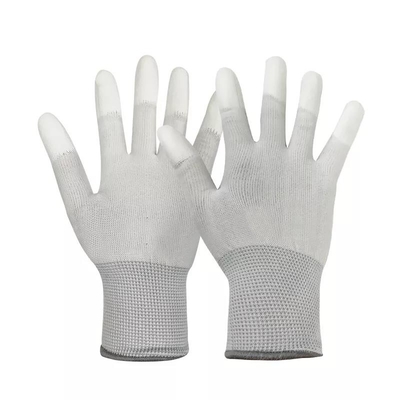 13 de Vezelesd van de maatkoolstof de Hand Gloves Antistatische de Vingeresd van Pu Hoogste Geschikte Met een laag bedekte Handschoenen