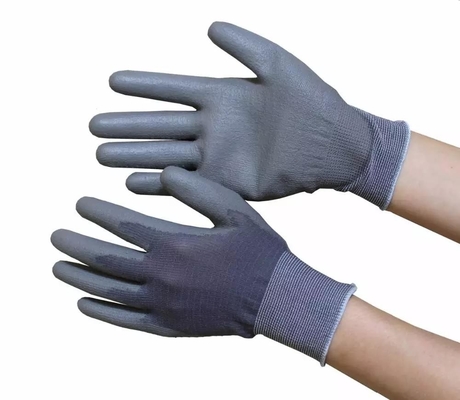 Het nylon breide Anti Elektrostatische Handschoenenpu Met een laag bedekte Cleanroom Palm Geschikte ESD Veiligheidshandschoenen