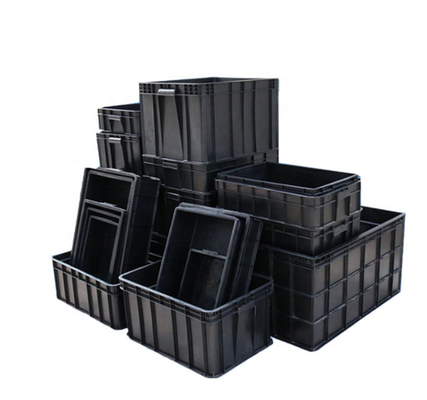 De antistatische van de de Bakdoos van Elektronikatray folding ESD Plastic Zwarte met Verdelers