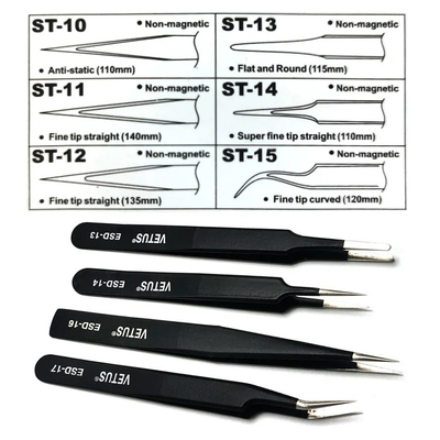VETUS-van de de Wimperuitbreiding van Tweezer van de Roestvrij staalwenkbrauw Valse Hyperfine de Hulpmiddelenreparatie allen voor de Bouw van Wimperspijkers