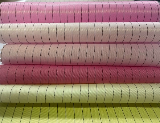 5mm/4mm Net/Strookesd Polyester/Katoenen elektrisch Geleidende Stof met het Statische Bederf van 0.1s