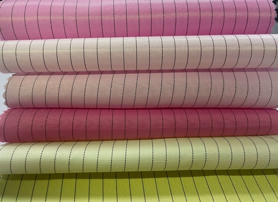 5mm/4mm Net/Strookesd Polyester/Katoenen elektrisch Geleidende Stof met het Statische Bederf van 0.1s