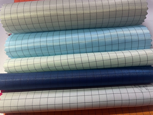 5 mm raster oranje roze polyester antistatische ESD geweven stof voor antistatische kleding