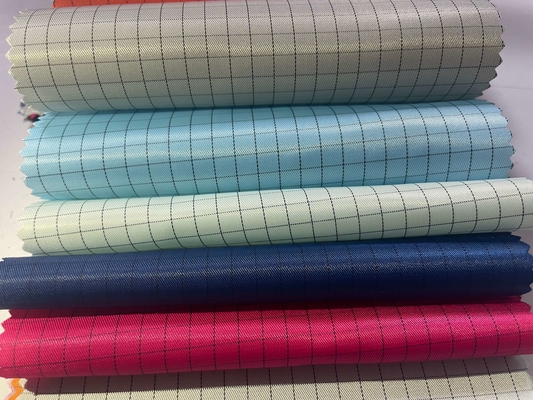 5 mm raster oranje roze polyester antistatische ESD geweven stof voor antistatische kleding