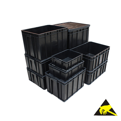 De antistatische Plastic Doos ESD die van de Componentenopslag Golfcontainer Tray Pallet Bin Conductive Boxe verpakken