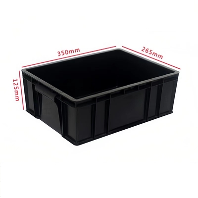 Esd Plastic Dooscleanroom Zwarte Plastic Esd van de Omloop Veilige Doos de Dienbladenesd van PCB Stapelbare Bakken voor Antistatische Bescherming