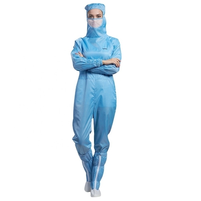 ESD Antistatische Jumpsuit Zuurvaste Stofvrije Schone Zaal Doek Met een kap