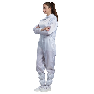 Witte ESD Antistatische Jumpsuit van de Tribunekraag Schone Zaal Jumpsuit