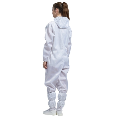Witte ESD Antistatische Jumpsuit van de Tribunekraag Schone Zaal Jumpsuit