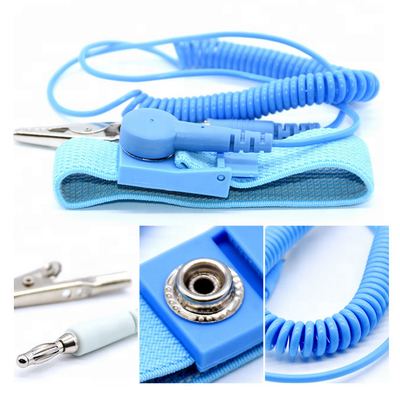 De blauwe 3meters-de Stoffenesd van Lijnpvc Armband van de Polsriem voor Cleanroom