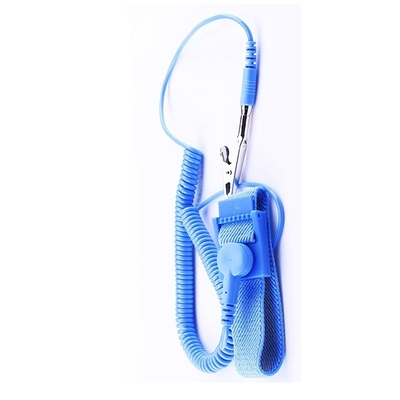 Regelbaar Blauw Antistatisch ESD pvc van de Polsriem met Rolkoord