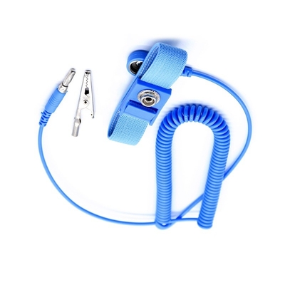Regelbaar Blauw Antistatisch ESD pvc van de Polsriem met Rolkoord
