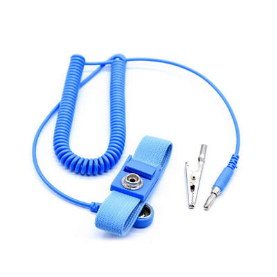 Regelbaar Blauw Antistatisch ESD pvc van de Polsriem met Rolkoord