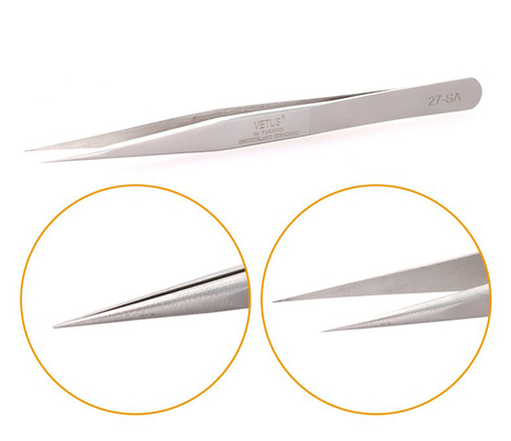 SA-Pincet het met platte kop Vetus Lash Extension Tweezers van het Reeksroestvrije staal
