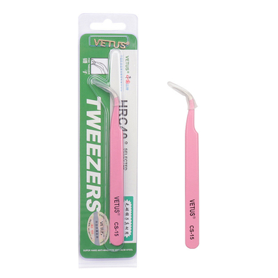 Roze rechtstreeks st-12 Vetus-Uitbreidingenroestvrij staal van het Wimperpincet