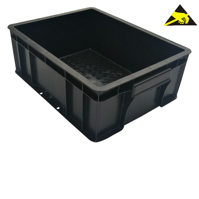 Esd Plastic Dooscleanroom Zwarte Plastic Esd van de Omloop Veilige Doos de Dienbladenesd van PCB Stapelbare Bakken voor Antistatische Bescherming